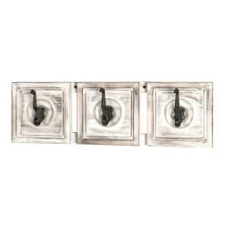 Wandkapstok Shabby 3 Haken Vintage Wit