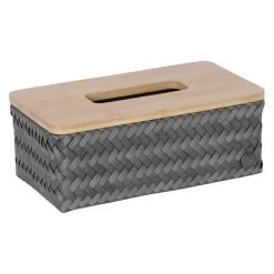 Handed By Tissue Box Top Fit Rectangular10x27x15 Cm - Handgemaakt - Dark Grey