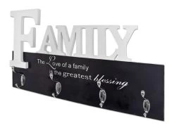 Wandkapstok Family Welcome Black / White