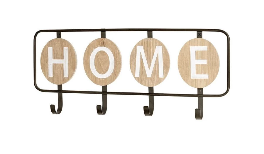 Wandkapstok Mila 50x22x5 Cm Zwart - Eik - Afbeelding 2