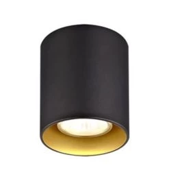 Fantasia Babar Plafondlicht Rond Mat Zwart/Goud GU10