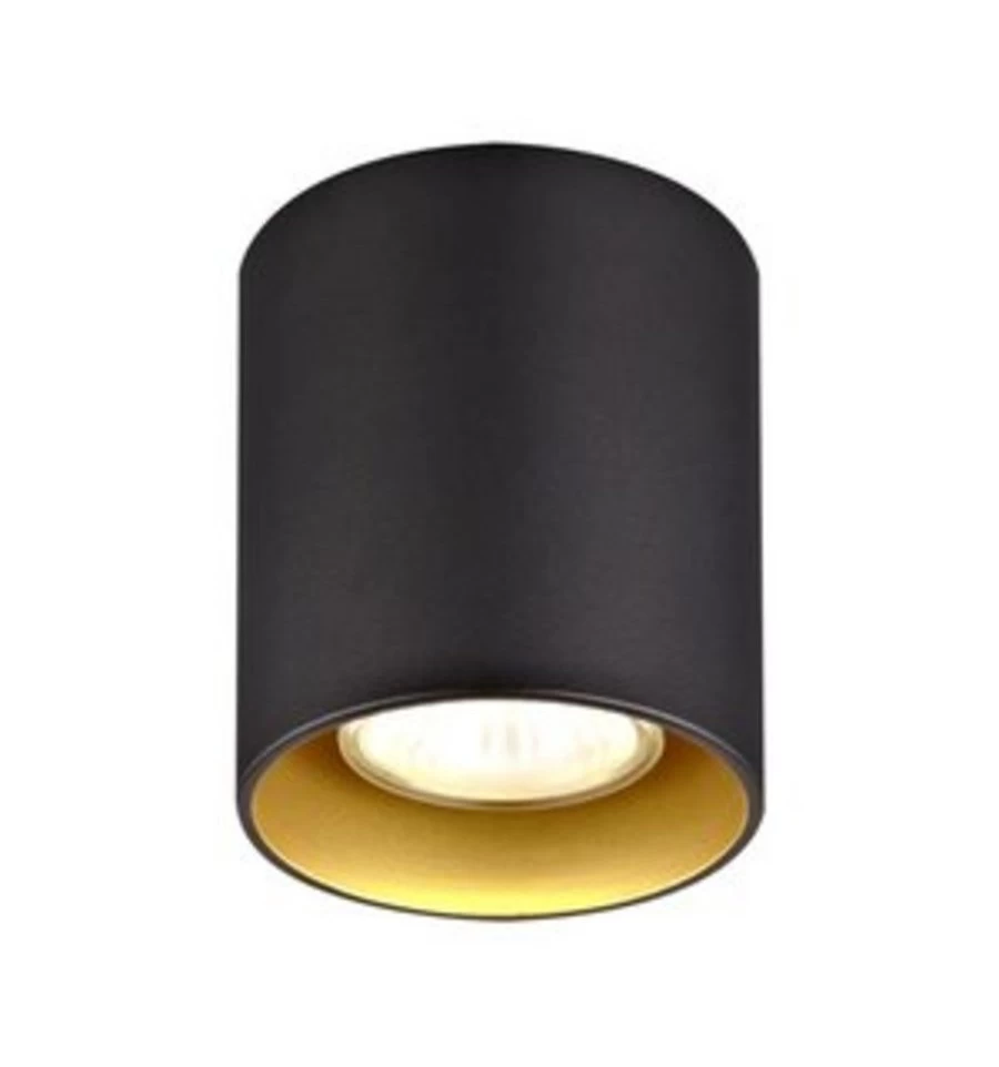 Fantasia Babar Plafondlicht Rond Mat Zwart/Goud GU10