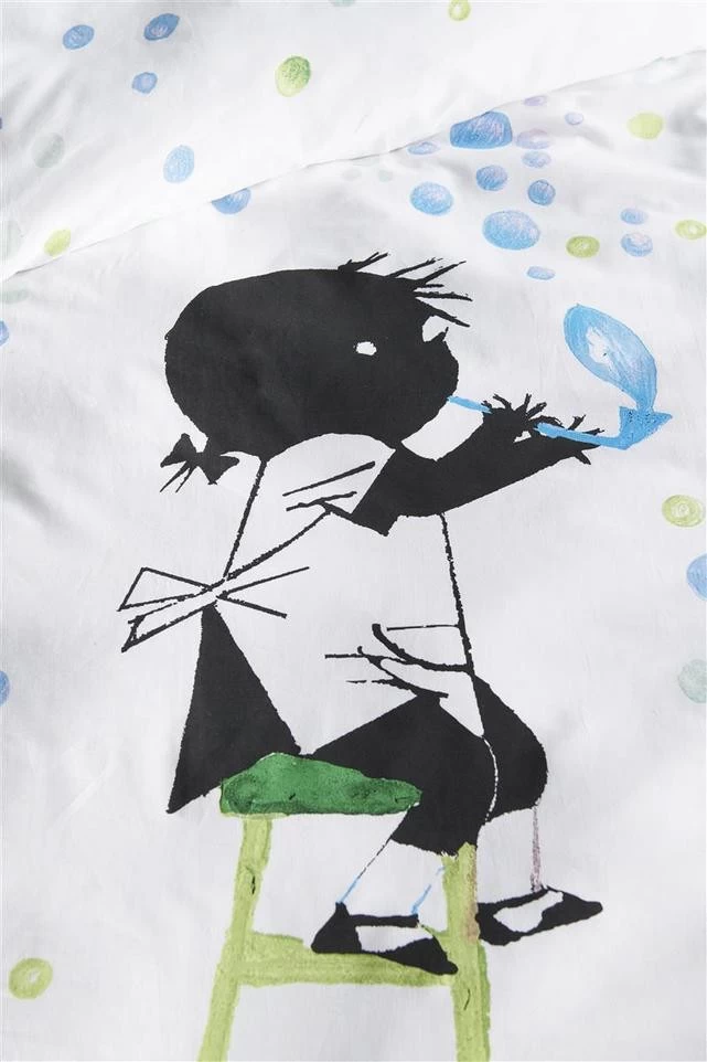 Fiep Dekbedovertrekset Katoen Kids Bellenblazen Blue Green - 140x220 Cm - Afbeelding 2