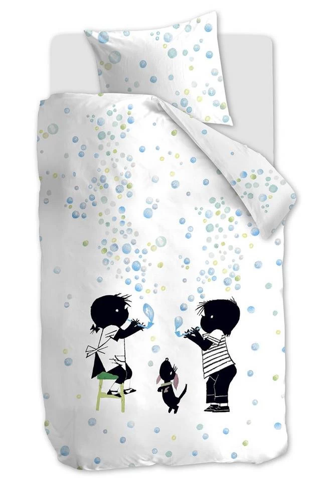 Fiep Dekbedovertrekset Katoen Kids Bellenblazen Blue Green - 140x220 Cm