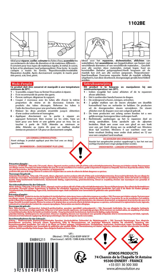 Atmos Mastic Lekstop 80 G Voor Koud Lassen - Afbeelding 4