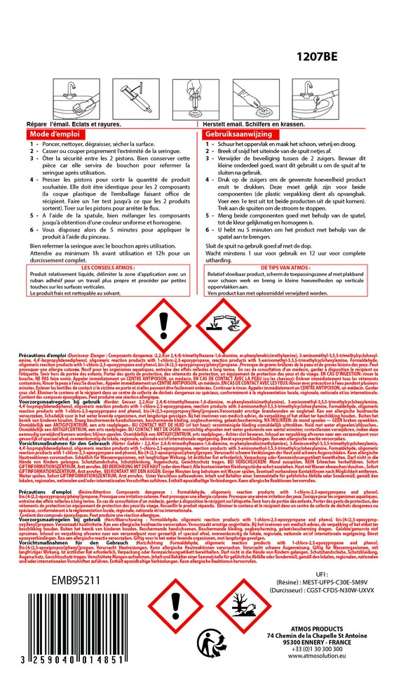 Atmos Atmosamail Reparatiekit Email En Porselein - Afbeelding 4