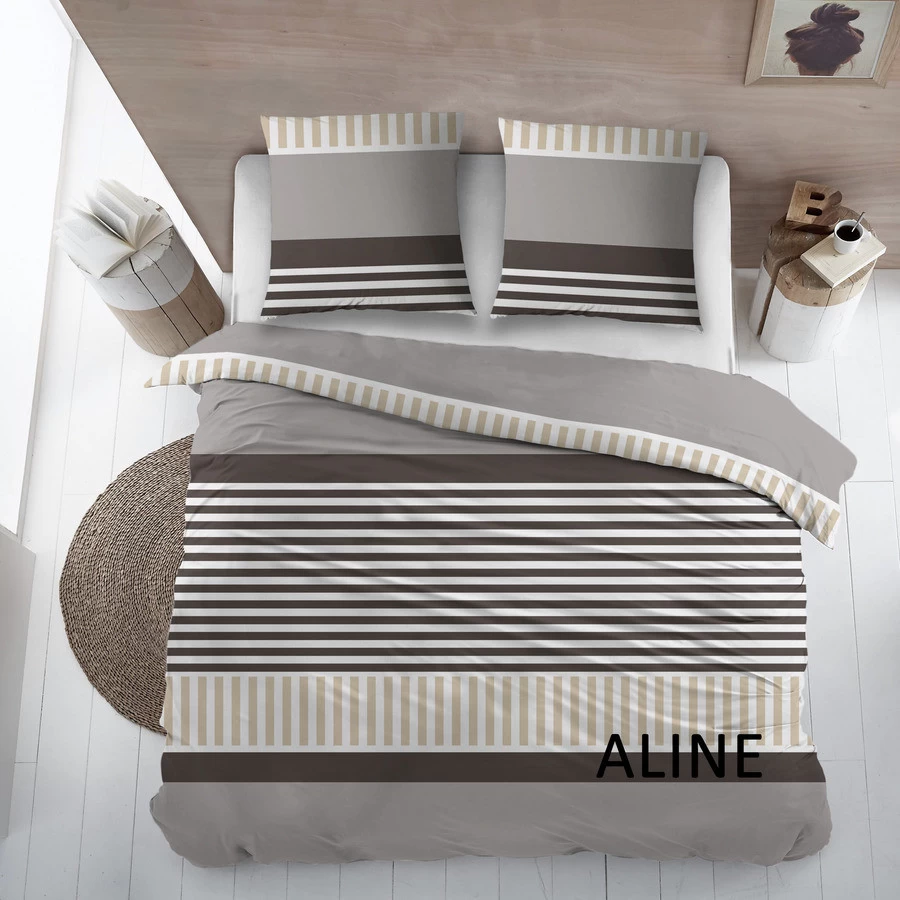 Cottons Dekbedovertrekset Aline Katoen Grey - 140x220 Cm