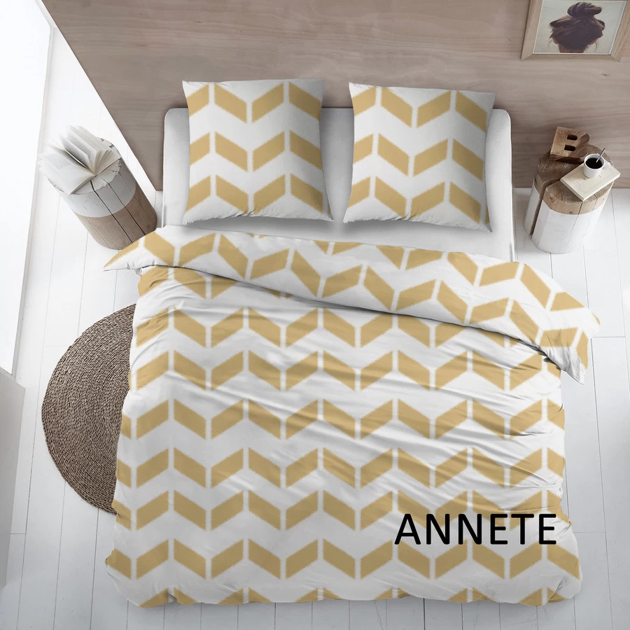 Cottons Dekbedovertrekset Anette Katoen Yellow - 270x220 Cm