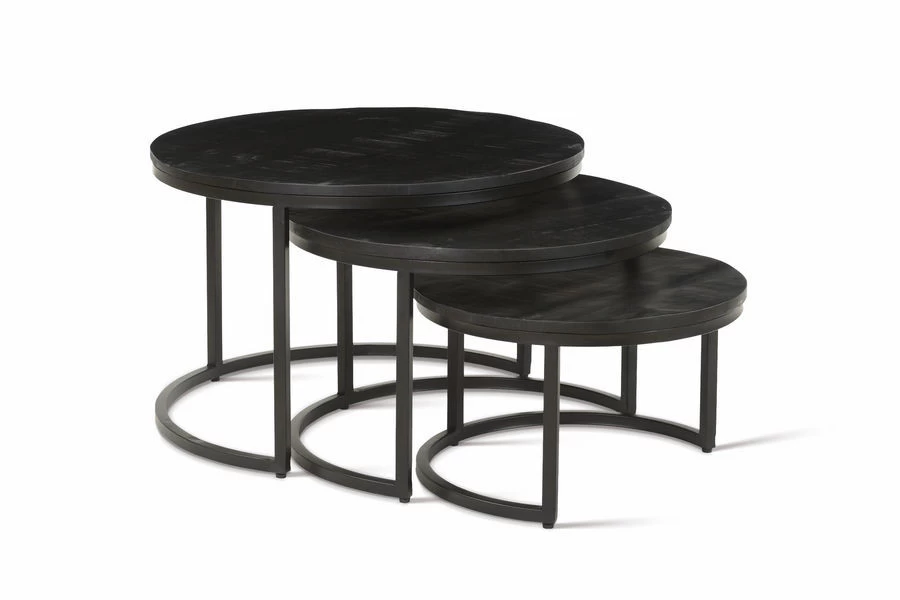 Salontafel Arnod - Set Per 3 Zwart