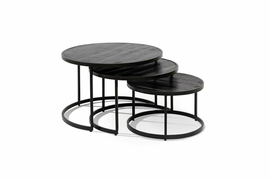 Lennox Salontafel Set Per 3 Zwart