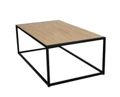 Salontafel 007 Industrieel 115x65x41cm Zwart - Naturel Eik