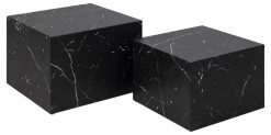 Dice Salontafel Set Per 2 Marble Marquina Black