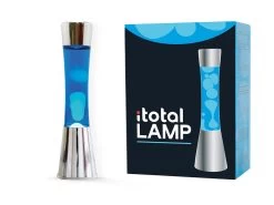 I-Total Lava Lamp Zilver 40 Cm Met Blauw/Wit Vloeistof