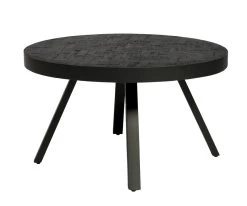 Bijzettafel Teak D75 X H43cm Black