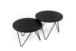 Set Bijzettafels Metaal D54 X H40/35 Black