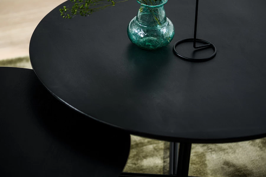 Set Bijzettafels D75/60 X H41/35 Black - Kruispoot - Afbeelding 2