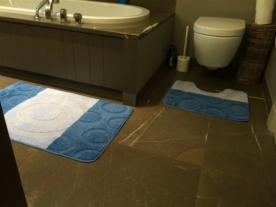 Badmat Brize Set Cirkel Blauw 50x80 Cm & 40x50 Cm - Afbeelding 2