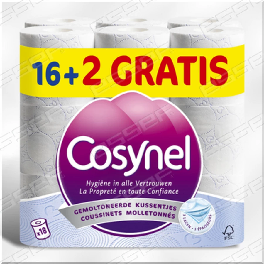 Cosynel Toiletpapier - Decor - Blauw 16+2rol