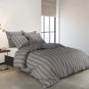 Clarysse Dekbedovertrek Satijn Streep 260x200 Cm Katoen Grijs