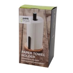 Point-Virgule Keukenrolhouder Bamboe Zwart - 15x29cm