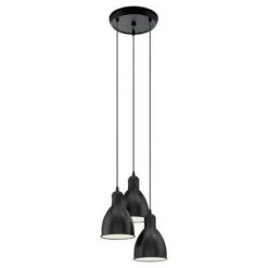Eglo Priddy Hanglamp Zwart/Wit 3x E27 Socket