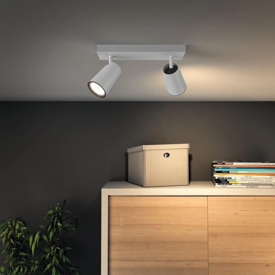 Philips Plafondlicht Paisley LED Wit MyLiving 2xGU10 - Afbeelding 3