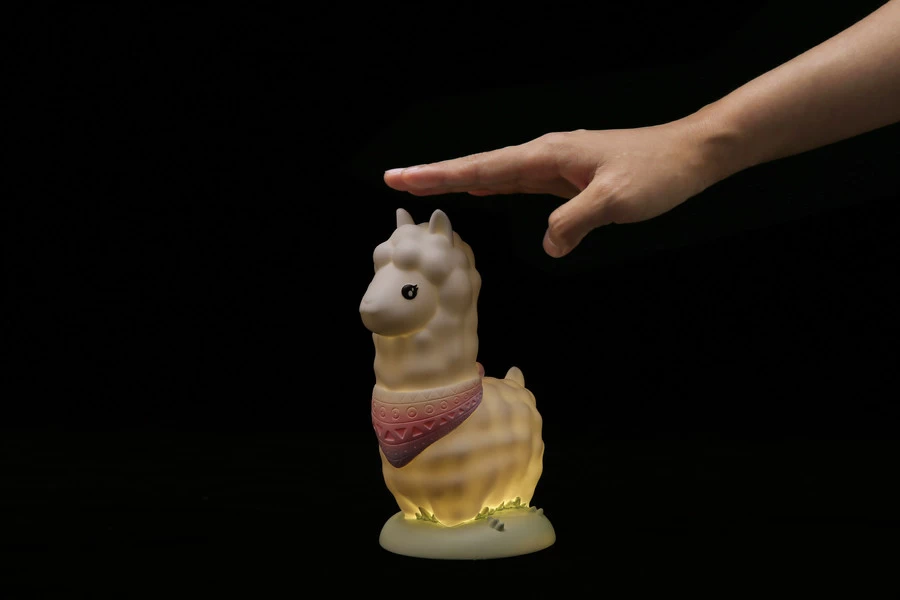 Dhink Nachtlamp LED Alpaca Blauw/Groen Colour Changing - 15min Timer - 17.5 Cm - Afbeelding 2