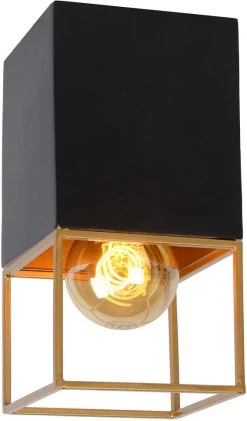 Lucide Rixt Plafondlamp Zwart/Goud E27 Socket