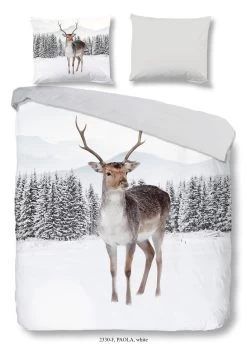 Good Morning Dekbedovertrek Paola Wit Hert 200x220 Cm Flanel