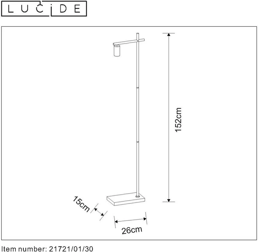 Lucide Leanne Vloerlamp Zwart E27 Fitting - Afbeelding 6