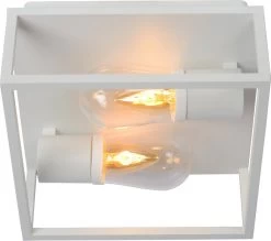 Lucide Carlyn Plafondlamp Badkamer Wit IP54 - 2x E14 Socket