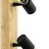 Eglo Townshend 3 Opbouwspot Zwart/Hout 4x E27 Socket
