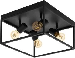 Eglo Silentina Plafondlamp Zwart 4x E27 Socket