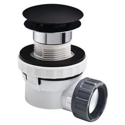 Wirquin Sifon + Lavabostop Black Touch Plaatsbesparend