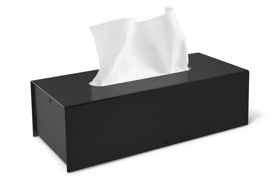 ZACK Puro Tissue Box RVS Zwart 25x8x12cm