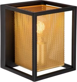Lucide Sansa Wandlamp Zwart/Goud 1x E27 Socket