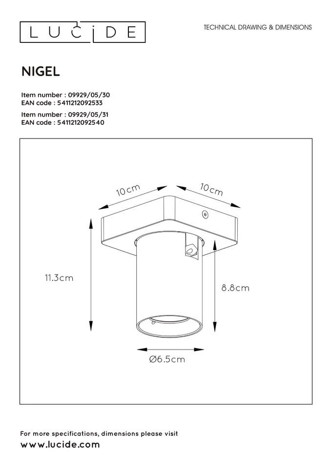 Lucide Nigel Plafondspot Zwart Richtbaar 1x 5W Dim-to-warm - Afbeelding 5