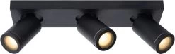 Lucide Taylor Plafondspot Badkamer Zwart 3x 5W Dim-to-warm