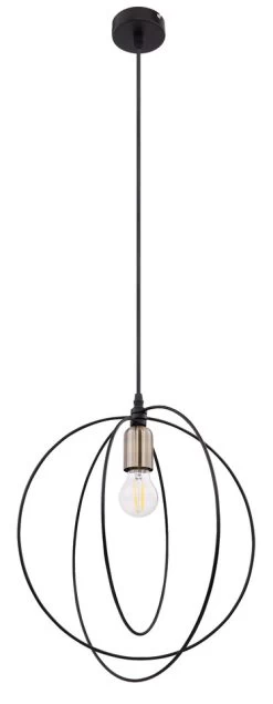 Globo Planet Hanglamp Zwart 1x E27 Socket