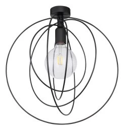 Globo Sarini Plafondlamp Metaal Zwart E27 Socket