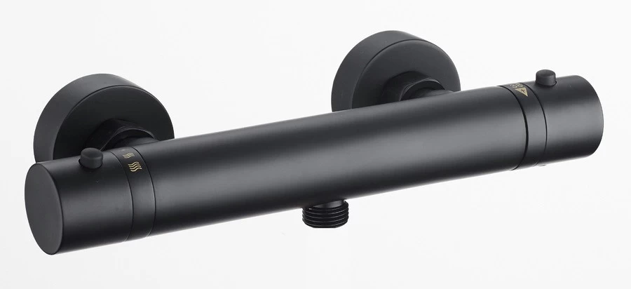 Aquatrends Lugano Douchethermostaat Zwart - Naakt