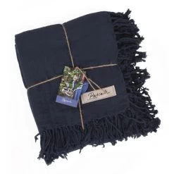 Pascale By Clarysse Plaid Graciosa 140x180 Cm Muslin Marine Blauw