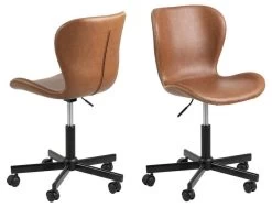 Stoel Pu Brandy / Black - Bureauvoet