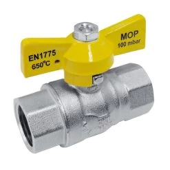 Gasbolkraan Chroom Mat 1/2F Voor Aardgas En LPG