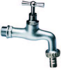 Dubbel Dienst Stopkraan 1/2-3/4 Poly Chroom