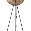 J-Line Staanlamp Rattan/Metaal Driepotig 61x61x150.5 Cm - Bruin/Zwart