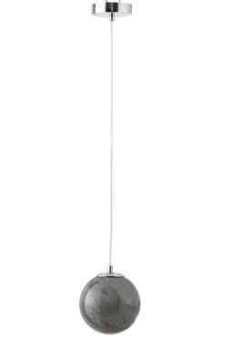 J-Line Hanglamp Dany Rond Glas Grijs 14.5x14.5x151 Cm