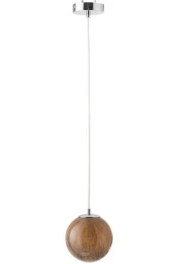 J-Line Hanglamp Dany Rond Glas Bruin 14.5x14.5x151 Cm