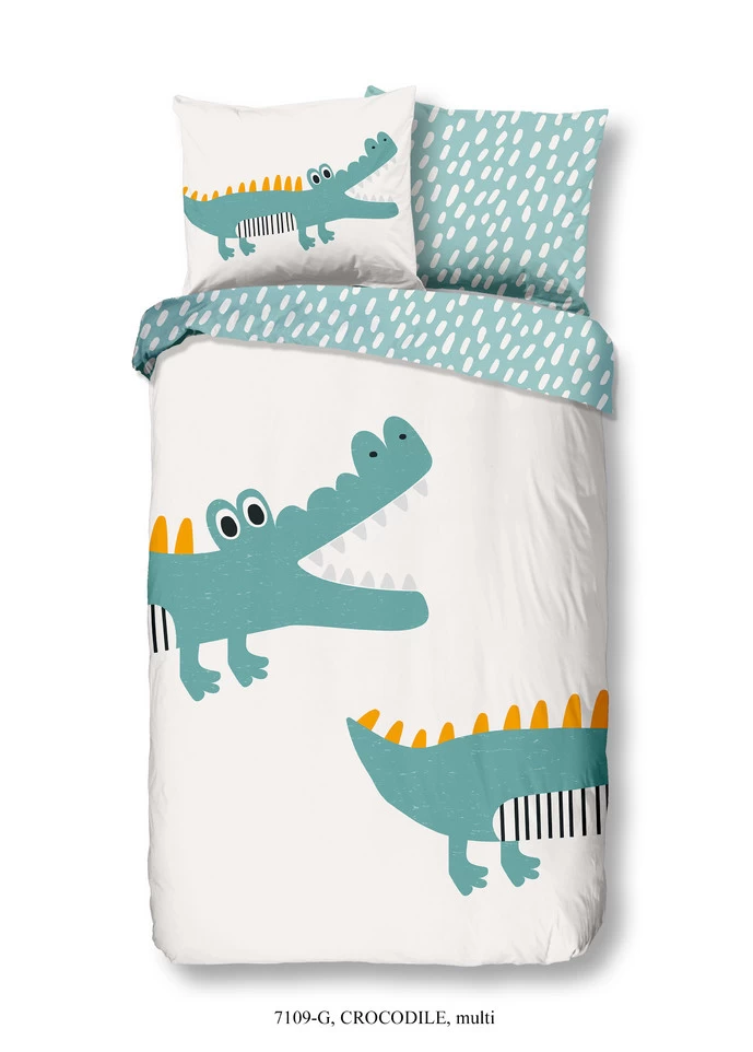 Good Morning Dekbedovertrekset Kids Crocodile Multi - 140x220 Cm - Katoen