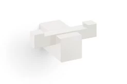 ZACK Handdoekhaak Dubbel Carvo Wit - RVS - Wandmontage - 6.5x4.5 Cm